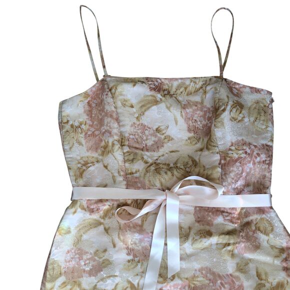 Ann Taylor Pink Floral Brocade Silk Blend Cocktail Wedding‎ Guest Dress  Sz 12 - Picture 3 of 16